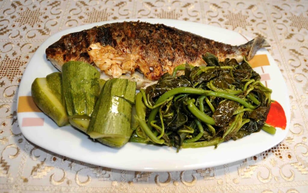 Sea Bream with Amaranthus Blitum - Photo By Thanasis Bounas