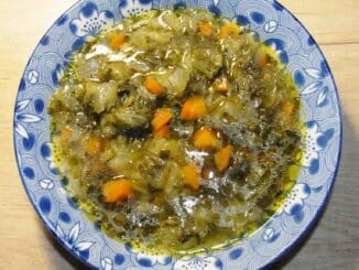 Soup with spinach, carrot and cabbage - Photo By Thanasis Bounas