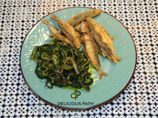 Italian Chicory with Fried Sardines - Photo By Thanasis Bounas
