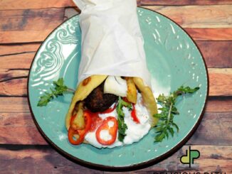 Souvlaki with Beef Patty - Photo By Thanasis Bounas